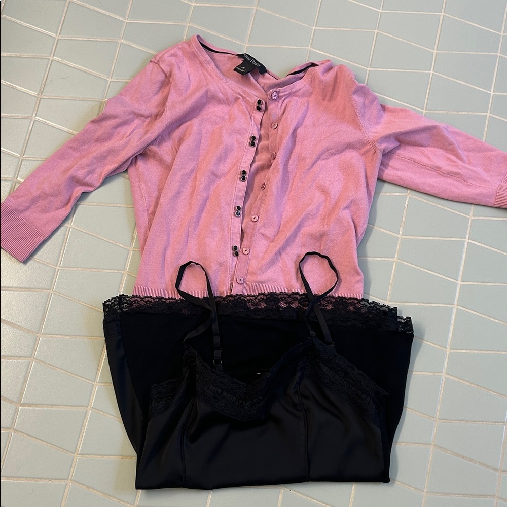 Elegant Pink sweater and cami white house black market